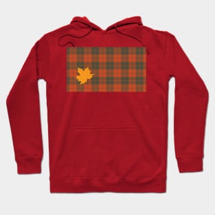 Orange Plaid w Leaf Hoodie